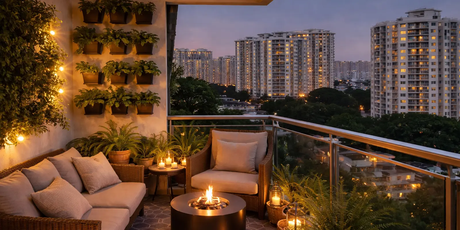 Modern Compact Balcony Design Ideas in Thrissur Apartments