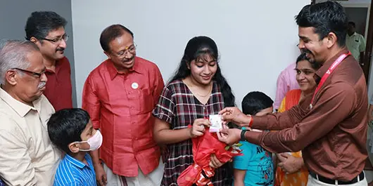 Varma Homes honoured Keerthana, resident of Varma Dr. Pai's Heritage
