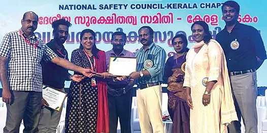 Receiving the Abhinandan Patra for the national safety award 2024